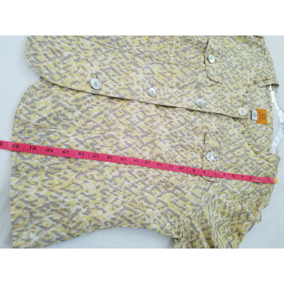 Ruby Rd Yellow/Gray Beaded Women's 3/4 Slit Sleeves Blouse Sz 16 NWOT - Picture 11 of 12